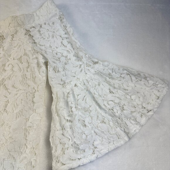 Eye Of The Neddle Womens Off Shoulder Dress Ivory Sz M/L Feminine Whismsical - Picture 11 of 16